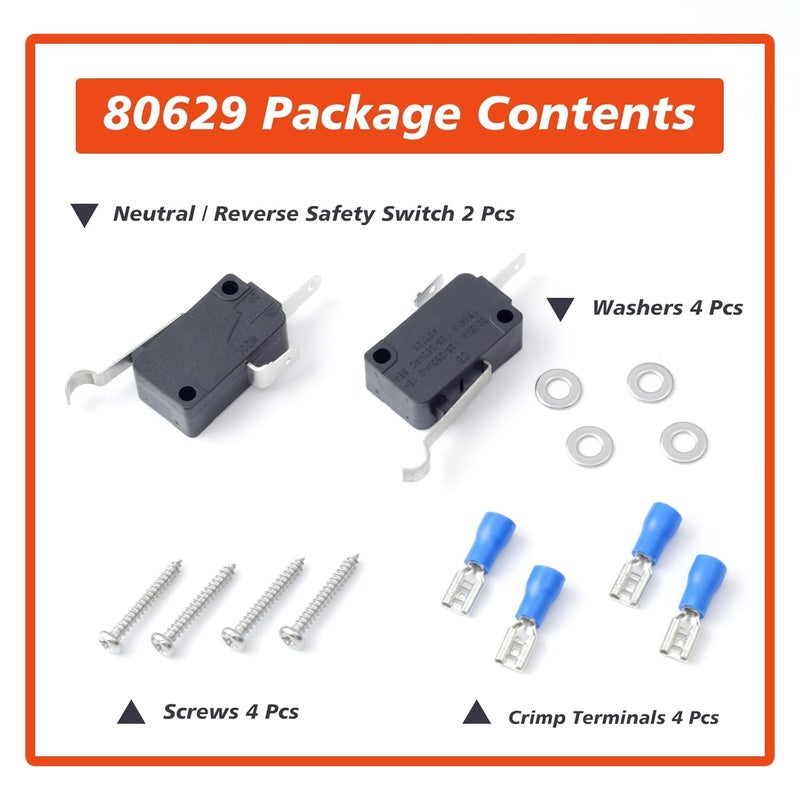 Mhrxusd 2Pcs 80629 Neutral/Reverse Safety Switch Replacement for B&M Automatic Shifters, with Crimp Terminals Screws - Image 4